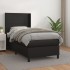 Cama box spring con colchón cuero sintético negro 90x190