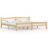 Estructura de cama de madera maciza de pino 200x200