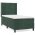 Cama box spring con colchón terciopelo verde oscuro 90x190