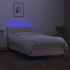 Cama box spring con colchón y LED tela crema 100x200