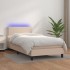 Cama box spring colchón LED cuero sintético capuchino 90x200