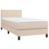 Cama box spring colchón LED cuero sintético capuchino 90x200