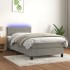 Cama box spring colchón y LED terciopelo gris claro 80x200