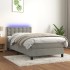 Cama box spring colchón y LED terciopelo gris claro 80x200