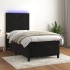 Cama box spring colchón y LED terciopelo negro 90x190