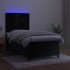 Cama box spring colchón y LED terciopelo negro 90x190