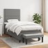 Cama box spring con colchón tela gris oscuro 90x190