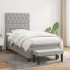 Cama box spring con colchón tela gris claro 80x200