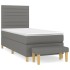 Cama box spring con colchón tela gris oscuro 90x190