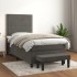 Cama box spring con colchón terciopelo gris oscuro 80x200