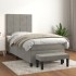 Cama box spring con colchón terciopelo gris claro 90x190