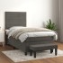 Cama box spring con colchón terciopelo gris oscuro 90x200