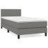 Cama box spring con colchón tela gris oscuro 90x200