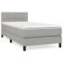 Cama box spring con colchón tela gris claro 90x200