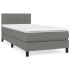 Cama box spring con colchón tela gris oscuro 80x200