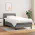 Cama box spring con colchón tela gris oscuro 90x200