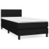 Cama box spring con colchón tela negro 90x190