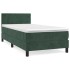 Cama box spring con colchón terciopelo verde oscuro 100x200