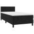 Cama box spring con colchón terciopelo negro 80x200