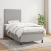 Cama box spring con colchón tela gris claro 90x200 cm