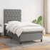 Cama box spring con colchón tela gris oscuro 80x200