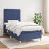 Cama box spring con colchón tela azul 90x200