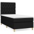 Cama box spring con colchón tela negro 80x200