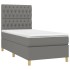 Cama box spring con colchón tela gris oscuro 90x200