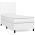 Cama box spring con colchón cuero sintético blanco 90x190