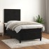 Cama box spring con colchón terciopelo negro 90x200