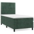 Cama box spring con colchón terciopelo verde oscuro 100x200