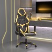 Silla gaming cuero sintético negro y dorado