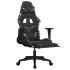 Silla gaming con reposapiés cuero sintético negro