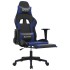 Silla gaming con reposapiés cuero sintético negro