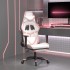 Silla gaming con reposapiés cuero sintético blanco y