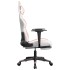 Silla gaming con reposapiés cuero sintético blanco y