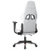 Silla gaming con reposapiés cuero sintético blanco y