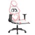 Silla gaming con reposapiés cuero sintético blanco y