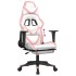 Silla gaming con reposapiés cuero sintético blanco y