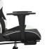 Silla gaming con reposapiés cuero sintético negro