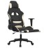 Silla gaming con reposapiés tela crema y