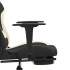 Silla gaming con reposapiés tela crema y