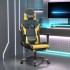 Silla gaming con reposapiés cuero sintético negro