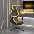 Silla gaming con reposapiés cuero sintético negro