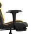 Silla gaming con reposapiés cuero sintético negro