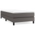 Cama box spring con colchón cuero sintético gris 90x190