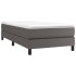 Cama box spring con colchón cuero sintético gris 90x190