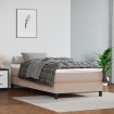 Cama box spring con colchón cuero sintético capuchino 90x200 cm