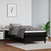 Cama box spring con colchón cuero sintético negro 90x190 cm