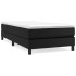 Cama box spring con colchón cuero sintético negro 90x190